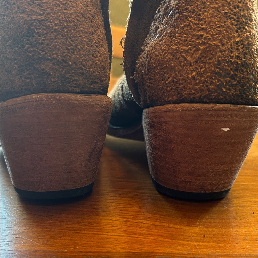 LIBERTY Black Rustic Brown Ankle Booties - Picture 8 of 11
